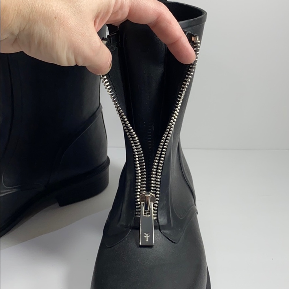 Frye Black Storm Zip Rain Bootie Waterproof Boots - Picture 6 of 16